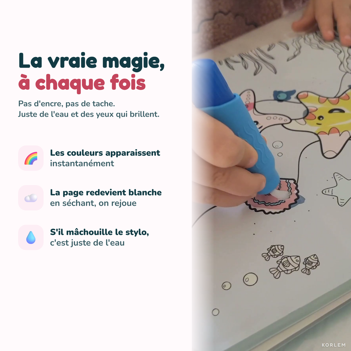 Livre magique Korlem® – Coloriage à l'eau