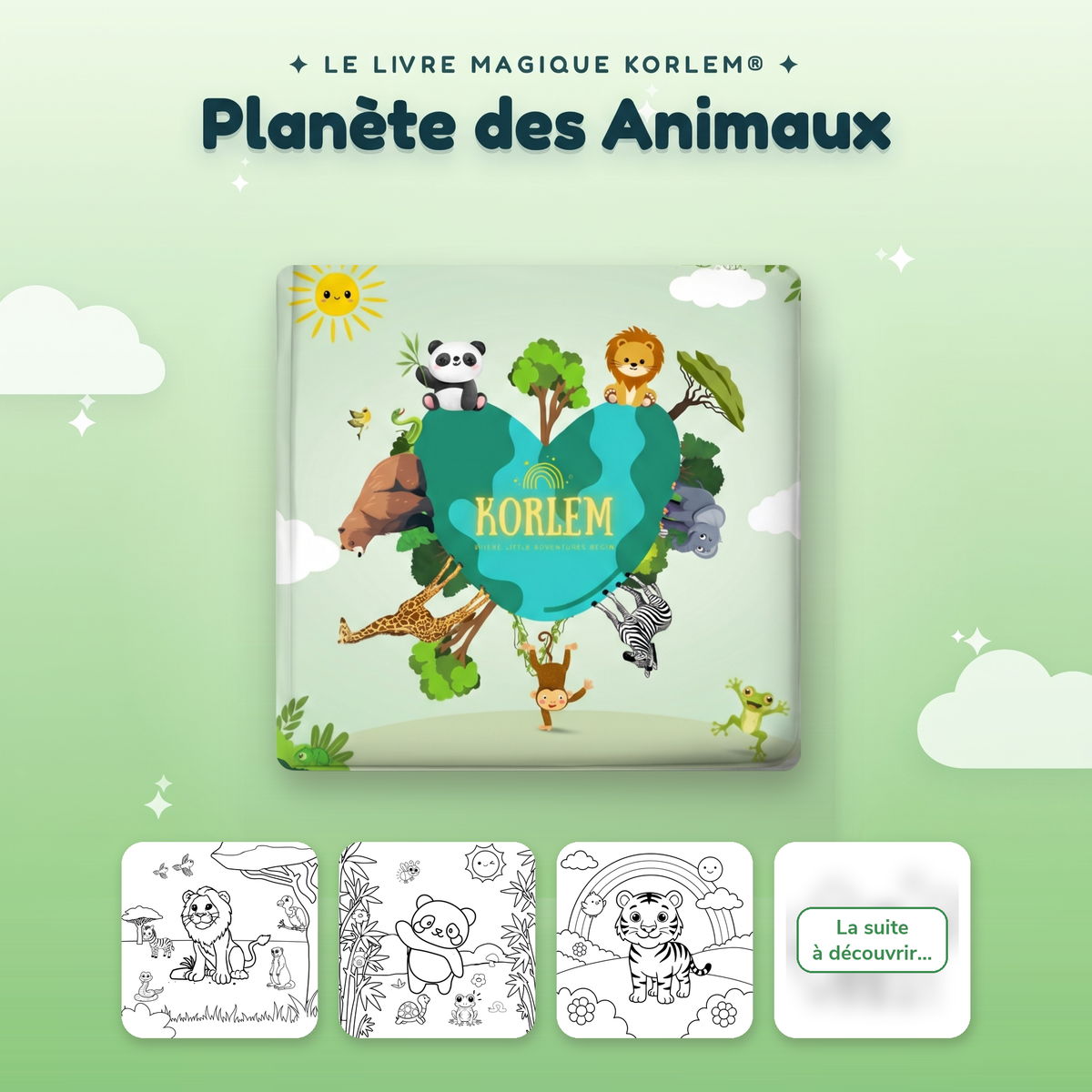 Aperçu du livre Planète des Animaux : pages en noir et blanc