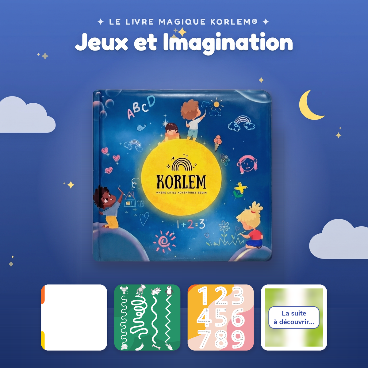 Aperçu du livre Jeux et Imagination : pages en noir et blanc
