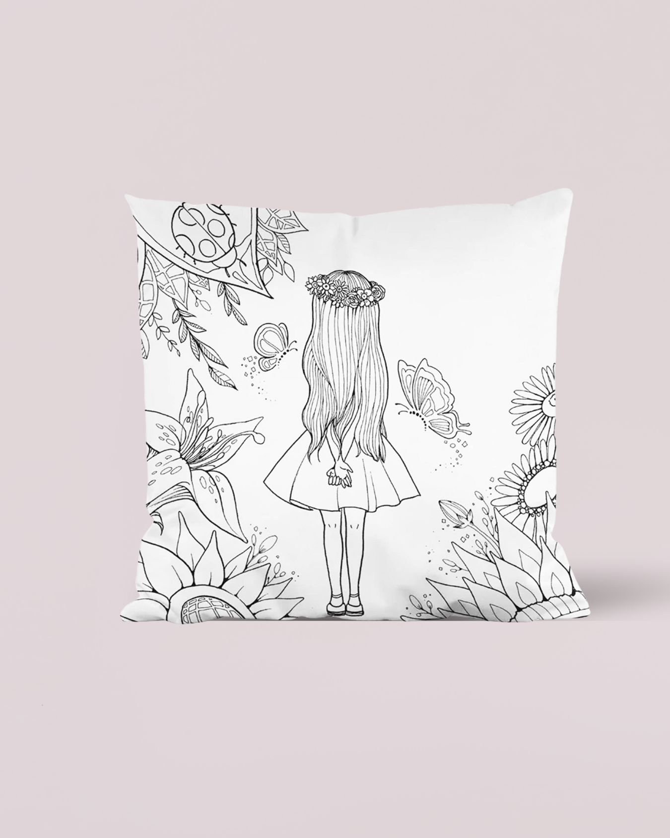 Coussin à Colorier 45x45 cm - Jardin Magique